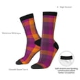 thumbnail image 2 of Yiaed Purple Yellow Buffalo Plaid Print Great elasticity Crew Socks Sports socks for Men and Women, 2 of 5