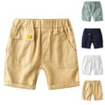 thumbnail image 4 of CHEEREAM Toddler Boys Summer Shorts Cotton Boys Pull On Cargo Jogger Elastic Waist Solid Color Shorts with Pockets, 4 of 4