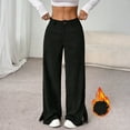 thumbnail image 2 of WTOBBY Women's Corduroy Pants Casual Straight Leg Trousers, Solid Color High Waist Relaxed Fit Comfortable Everyday Wide Leg Pants for Ladies,Black 2XL, 2 of 6