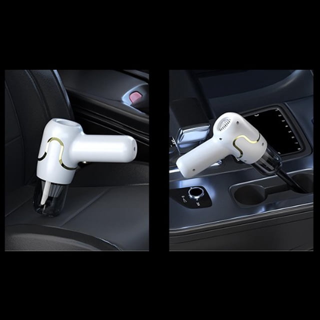 Aspirador Portátil de Mano para Coche, Inalámbrico, Versátil, Gran Potencia de Succión, 15 X 14 Cm, Fácil de Transportar, 50 W, Elimina Polvo, Sucieda Blanco perfecl Aspiradora de coche