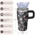 thumbnail image 3 of 20OZ Dog Paw Print Tumbler with Handle Straw and Lid Insulated Travel Coffee Cup Cute Drinkware for Women Friends Great Holiday Birthday Presents Durable and Suitable for Hot and Cold Beverages, 3 of 6