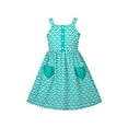 thumbnail image 1 of Robe Fille Spaghetti Cœur Poche à Carreaux Verte Sans Manches 10 Ans, 1 of 6