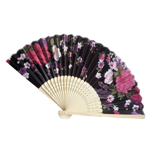 Vintage Folding Hand Held Flower Fan Chinese Dance Party Pocket Gifts