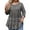 Gray, variant on Plus Size Women's Floral Tunic Top - 3/4 Sleeve, Stretchy Breathable Fabric, High-Low Hem, Loose Fit Blouse, Ideal for Daily/Casual L