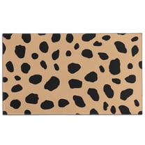Brown and Black Of Leopard Print Door Rugs,Washable Non Slip Door Mats Indoor,Decorative Door Mats,Entry Mat Indoor for Entrance,Bedroom,Kitchen,Bathroom,17"x30"