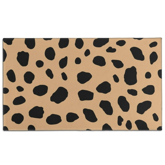 Brown and Black Of Leopard Print Door Rugs,Washable Non Slip Door Mats Indoor,Decorative Door Mats,Entry Mat Indoor for Entrance,Bedroom,Kitchen,Bathroom,17"x30"