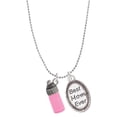 thumbnail image 1 of Delight Jewelry Silvertone 3-D Pink Baby Bottle Best Mom Ever Charm Necklace, 1 of 4