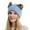 Blue, variant on Beanie Knit Hat Women's Wool Hat Leopard Print Cat Ear Hat Women's Elastic Knitting Cold Hat Ski Hat Warm Hat Cute Hats Soft Warm Hat Outdoor Hat Orange One Size