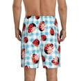 thumbnail image 3 of Easygdp Flowers and Lady Bugs Men's Short Pajama Pants, Sleep Shorts, Household Pants, Casual Pants with Pockets - X-Large, 3 of 9