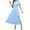 Light Blue, variant on WENWU Women's 2025 Summer Short Sleeve Maxi Dress Casual V Neck Hollow Out Eyelet Ruffle Swing A Line Long Dresses Dresses for Women Swing Casual Dress