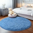 thumbnail image 5 of SARAG Round Rug for Bedroom,Furry Carpet for Children Kids Room,Cute Soft Shaggy Area Rug for Girls,4x4ft Haze Blue, 5 of 8