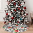 thumbnail image 5 of Yiaed Roses Mixed Zebra 1 Print Christmas Tree Skirt , Tree SkirtsTree Mat for Christmas Winter Holiday Indoor Decorations-48", 5 of 7