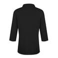 thumbnail image 6 of Lumtrix Women'S V Neck 3/4 Sleeve Tops Quarter Zip Collared Shirts Summer Tees Dressy Casual Top Black XL, 6 of 7