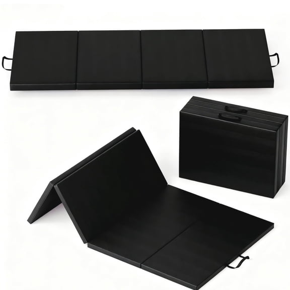 6x2ft Folding Gymnastics Mat – 2” Thick High-Density Foam Exercise Mat with Handles for Home Workouts