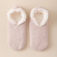 thumbnail image 5 of D-GROEE Plush Lined Socks Women's Non-slip Plush Lined Floor Socks Warm Winter Thermal Polyester Socks with Slip-resistant Sole for Indoor Home Use 1 Pair, 5 of 9