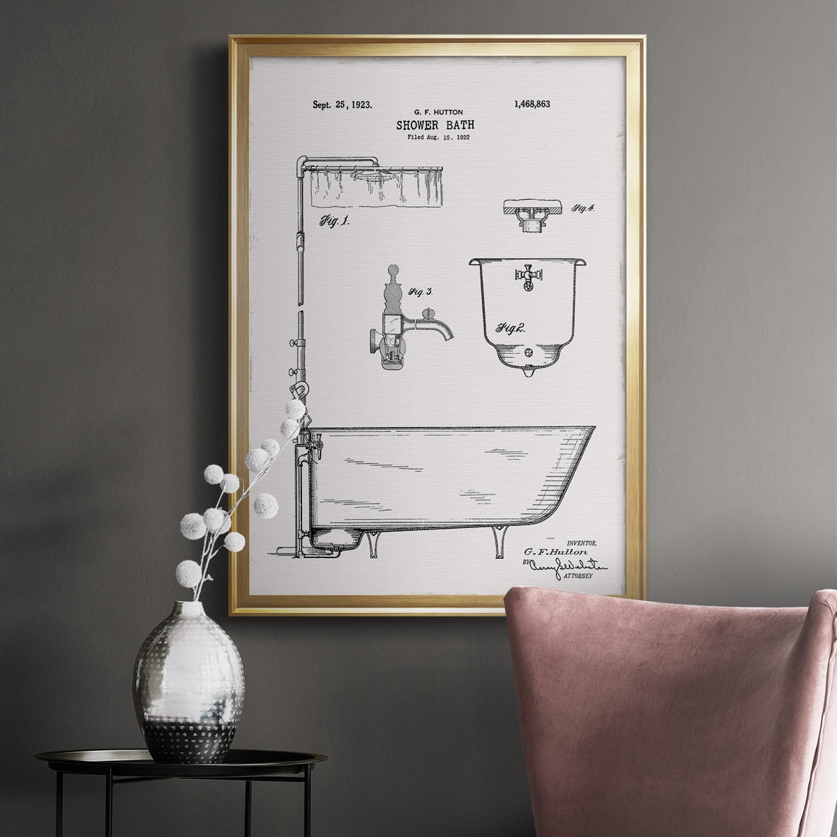 Vintage Bath I Premium Classic Framed Print - Ready to Hang
