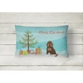 thumbnail image 2 of Carolines Treasures CK3509PW1216 Brown Russian Tsvetnaya Bolonka Lap Dog Christmas Tree Canvas Fabric Decorative Pillow,, 2 of 4