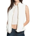 thumbnail image 2 of Ma Croix Womens Solid Quilted Padded Vest Jacket Zip Up Padding Outerwear, 2 of 7