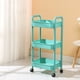 thumbnail image 5 of Carrito Organizador de 3 Niveles con Ruedas y Reposabrazos - Carrito Organizador de Plástico con Ruedas para Cocina, Baño y Sala de Estar, Blanco/Gris/Verde, 5 of 6
