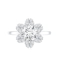 thumbnail image 4 of Rosec Jewels - 2 CT Certified Moissanite Floral Engagement Ring, Moissanite Gold Ring with Halo for Women, 18K White Gold, US 9.50, 4 of 8