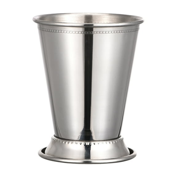 Mint Julep Cup, Stainless Cocktail Cup Tumbler 350ml Beaded Bottom for Cocktail Mixed Drink, Silver