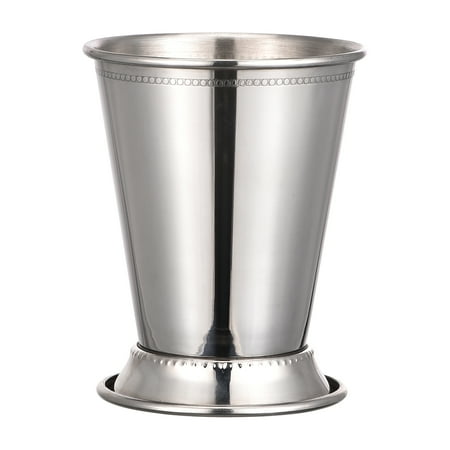 

Mint Julep Cup Stainless Cocktail Cup Tumbler 350ml Beaded Bottom for Cocktail Mixed Drink Silver