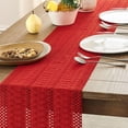 thumbnail image 5 of Boho Table Runner, Macrame Style Ivory Table Runners Farmhouse Woven Home Decor, 12x90 Inch, Red, 5 of 7