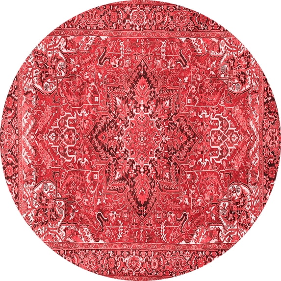 Ahgly Company Indoor Round Persian Red Traditional Area Rugs, 3' Round