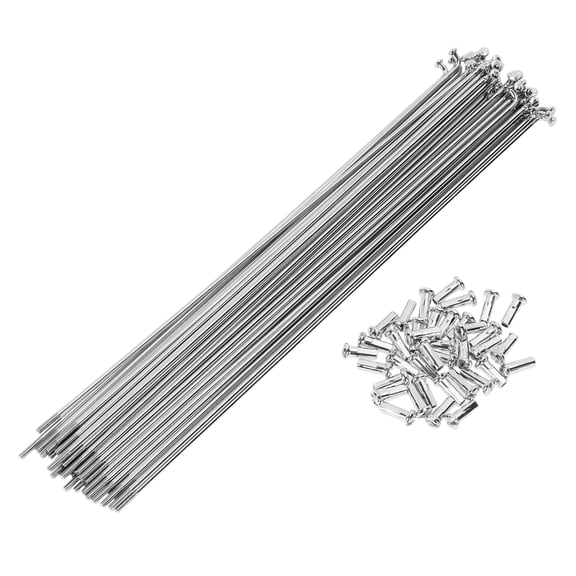 38 Set 13G Bicycle Spokes 230mm Bike Wheel Spokes Carbon Steel Silver Tone