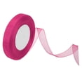 thumbnail image 1 of Unique Bargains 0.6 Inch x 50 Yard Organza Ribbon, Gift Wrapping Ribbon for Bouquet Cake Invitations Card Decoration, Rose Red, 1 of 7