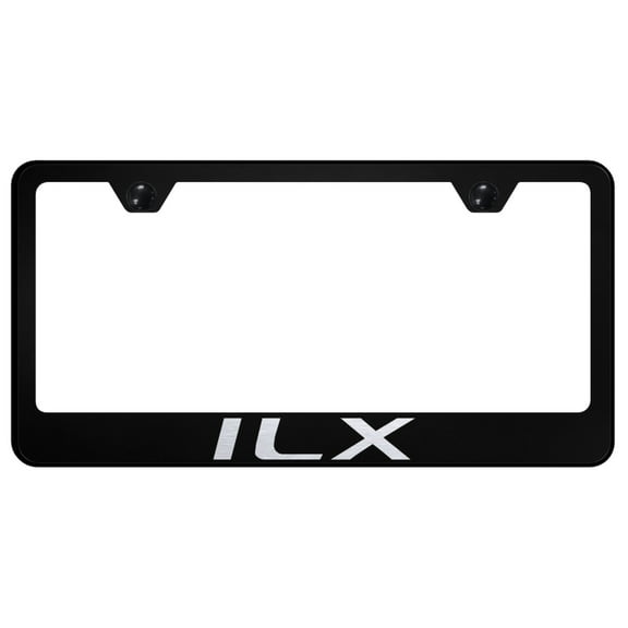 Acura ILX Laser Etched Logo Stainless Steel License Plate Frame (Black)