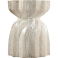 thumbnail image 3 of Pemberly Row Contemporary Travertine Concrete Indoor/Outdoor End Table, 3 of 8