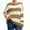Khaki, variant on Fesfesfes Women Sweater Stripe Long Sleeves Round Neck Color Matching Loose Tops Blouse Knitted Sweater Tops on