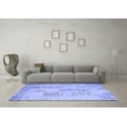 thumbnail image 3 of Ahgly Company Machine Washable Indoor Square Patchwork Blue Transitional Area Rugs, 3' Square, 3 of 4