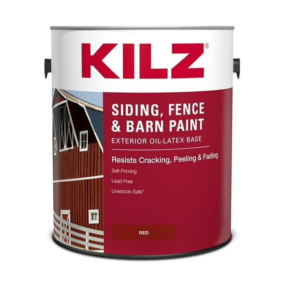 Light House Beauty Kilz Red Siding Fence Bar Paint, 1 gal, 4 packs