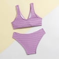 thumbnail image 4 of Gubotare Tween Swimsuits Girls Swimsuits Bikini Set Two Piece Bathing Suit Criss Cross Girls' Swimwear with Chest PadSize 9-10 (Purple,9-10 Years), 4 of 7