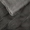 thumbnail image 5 of Madison Park Vivienne 50x60" Modern Faux Fur and Velvet Throw in Charcoal, 5 of 6