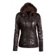 thumbnail image 1 of Chaqueta con capucha con capucha de cremallera con capucha de cuero de Faux de la mujer Abanopi 6XL, 1 of 6