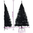 thumbnail image 4 of vidaXL Artificial Half Christmas Tree with Stand Black 210 cm PVC, 4 of 5