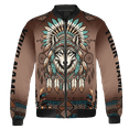 thumbnail image 2 of Lotusprinthandmade Personalized Wolf Native America All-over Print Bomber Jacket S-5XL Multicolor (5XL), wolf design bomber coat, 2 of 5