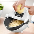 thumbnail image 4 of CEHVOM Découpe de Légumes Multifonctionnelle, Machine à Râper les Pommes de Terre, Égouttoir Manuel de Cuisine (Bleu) Liquidation, 4 of 8