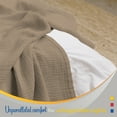 thumbnail image 4 of Color Sense 100% Cotton Warm & Cozy, Super Soft Matelasse Weave Blanket Full Beige, 4 of 8