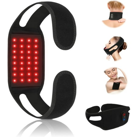 SNOW DEER Red Light Wellness Neck Belt – 850nm Near-Infrared & 660nm Red Light Wearable Wrap for Chin, Neck, Wrist, Leg & Hand, Portable with Timer