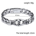 thumbnail image 6 of Mens Sturdy Stainless Steel Bracelets Motorcycle Biker Chain Bracelet Wristband, 6 of 11