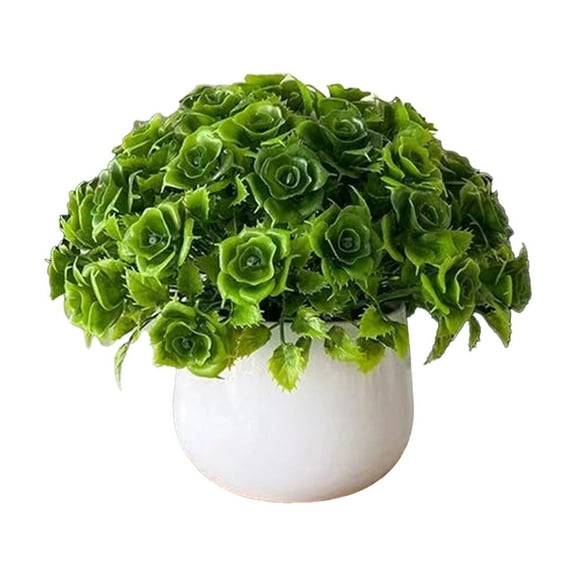 CuiLiyq Fake Mini Plants, Artificial Potted Plants, Faux Decorative Grass Plant with White Pot, for Porch Patio Thanksgiving or Autumn Home Decor