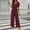 Wine, variant on BRGZLK Women One Piece Jumpsuit Summer V Neck Short Sleeve Jumpsuits Casual Loose Elegant Wrap Waist Wide Leg Pants Rompers 2026