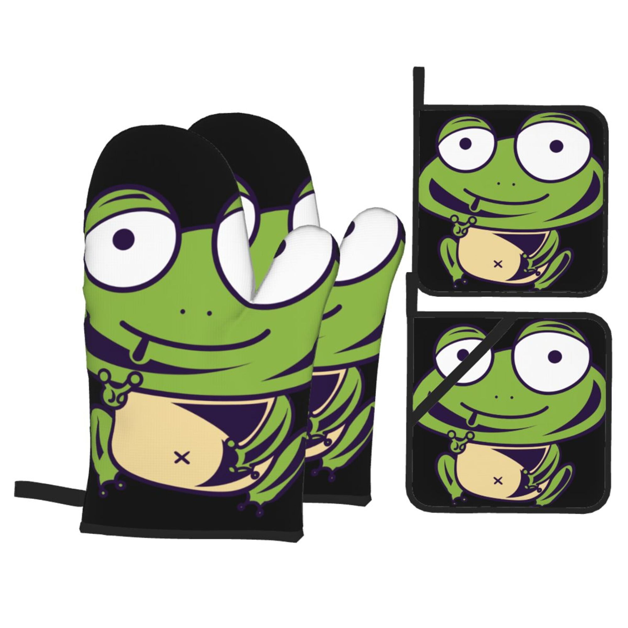 Frog Animal Oven Mitts And Pot Holders Sets Baking Sets For Kitchen Bbq