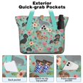 thumbnail image 2 of Tote Bag for Women - Dachshund and Flower Shoulder Bag - Large Utility Work Duffle Bag with Zipper Handbag for Travel, Work, Sprots, 2 of 5