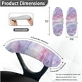 thumbnail image 6 of SCRAWLGOD Marble Print Violet Comfortable Office Chair Slipcover with Arm Covers 3 Pieces Stretch Boss Chair Cover Removable Dustproof Swivel Chair Protector, L, 6 of 7