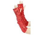 thumbnail image 4 of INSPIRE CHIC Women's Sequin Sparkly Arm Warmers Extra Long Gloves Fingerless Arm Sleeve for Party Red One Size, 4 of 5